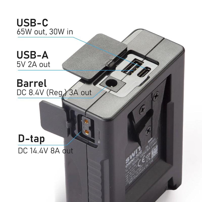 SWIT OMNI-50S V-LOCK BATTERI MED USB-C